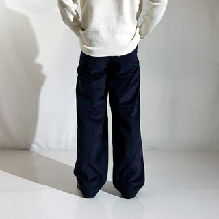 90's～ "deadstock" LANDS' END ２タック コーデュロイ パンツ (NAVY 35×32)