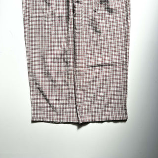 90's "made in USA" Fundamental Things ポリエステル×レーヨン チェック ワイド イージー パンツ