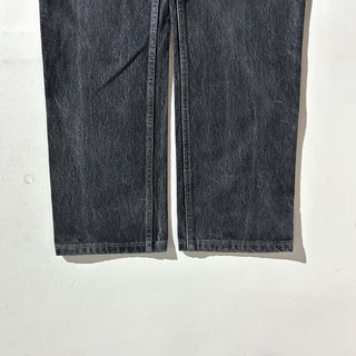 00's LANDS' END "先染め" ブラック デニム パンツ