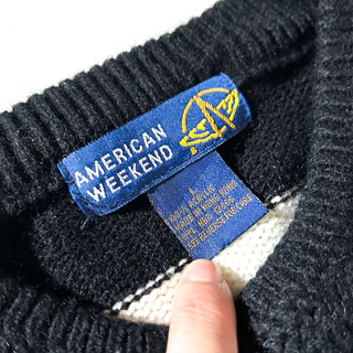 90's AMERICAN WEEKEND マルチボーダー ニット セーター