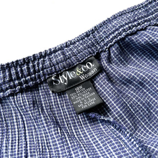 90's～00's STYLE&CO. "極太" レーヨン×ポリエステル ドローコード チェック ワイド イージー パンツ