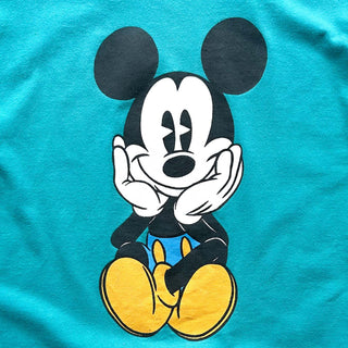 90's "made in USA" Mickey&CO. 青パンミッキー キャラクター プリント Tシャツ