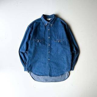 90's～ BREECHES デニム ボタンダウン L/Sシャツ