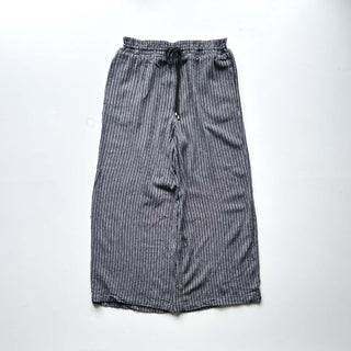 00's TIME AND TRU リネン×レーヨン ドローコード ストライプ ワイド イージー パンツ