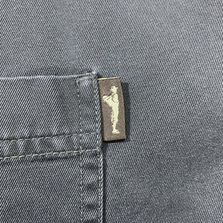 00's Eddie Bauer オメプリ 無地 グレー L/Sシャツ