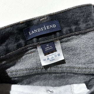 00's LANDS' END "先染め" ブラック デニム パンツ