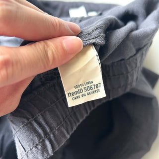 00's L.L.Bean ダークグレー ドローコード リネン ワイド イージー パンツ