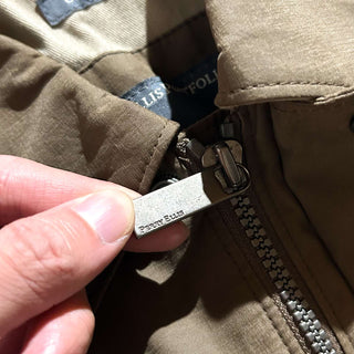 00's PERRY ELLIS PORTFOLIO ブラウン ピーチスキン セーリング ジャケット