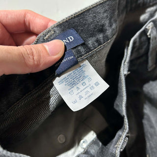 00's LANDS' END "先染め" ブラック デニム パンツ