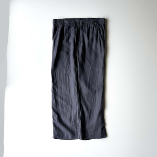 00's L.L.Bean ダークグレー ドローコード リネン ワイド イージー パンツ