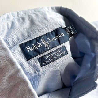 90's～ OLD RALPH LAUREN "YARMOUTH" サックスブルー オックスフォード ボタンダウン L/Sシャツ