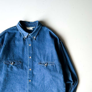 90's～ BREECHES デニム ボタンダウン L/Sシャツ