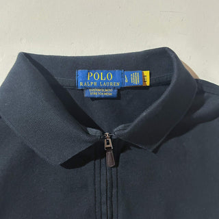 00's RALPH LAUREN "Custom Slim Fit Stretch Mesh" ハーフジップ S/Sポロシャツ