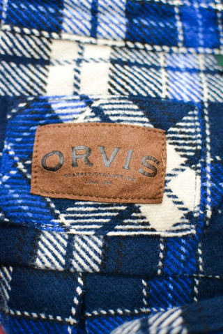 00's ORVIS ポケット ブルー チェック L/Sネルシャツ