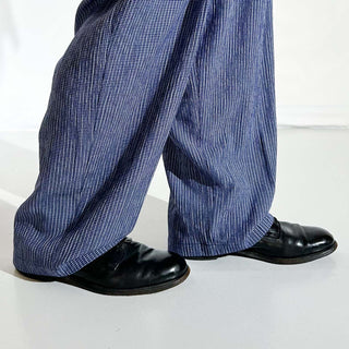 90's～00's STYLE&CO. "極太" レーヨン×ポリエステル ドローコード チェック ワイド イージー パンツ