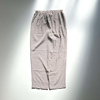 90's "made in USA" Fundamental Things ポリエステル×レーヨン チェック ワイド イージー パンツ