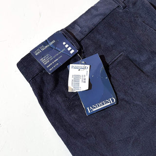 90's～ "deadstock" LANDS' END ２タック コーデュロイ パンツ (NAVY 35×32)