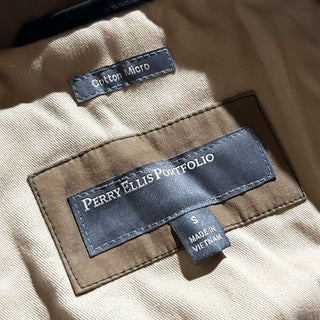 00's PERRY ELLIS PORTFOLIO ブラウン ピーチスキン セーリング ジャケット