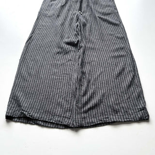 00's TIME AND TRU リネン×レーヨン ドローコード ストライプ ワイド イージー パンツ