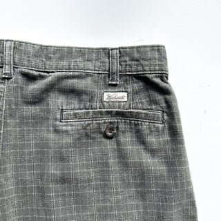00's WOOLRICH オリーブ 2タック チェック ワイド ショーツ