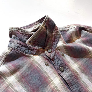 00's ARROW オンブレ風 チェック ボタンダウン L/Sネルシャツ