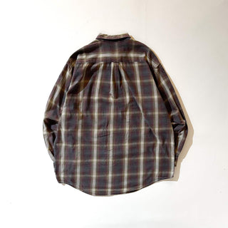 00's ARROW オンブレ風 チェック ボタンダウン L/Sネルシャツ