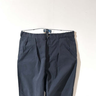 90's～ OLD RALPH LAUREN "ANDREW PANT" ダークネイビー ２タック チノ パンツ