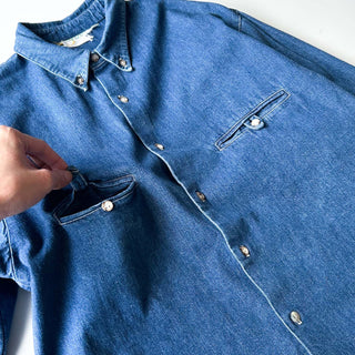 90's～ BREECHES デニム ボタンダウン L/Sシャツ
