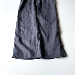 00's L.L.Bean ダークグレー ドローコード リネン ワイド イージー パンツ