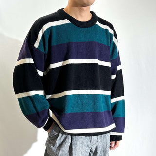 90's AMERICAN WEEKEND マルチボーダー ニット セーター