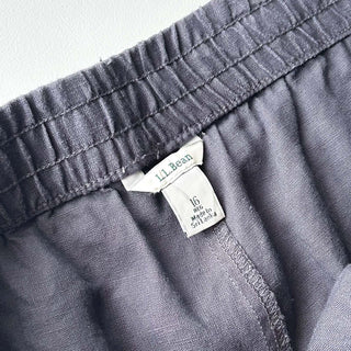 00's L.L.Bean ダークグレー ドローコード リネン ワイド イージー パンツ
