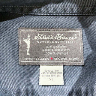 00's Eddie Bauer オメプリ 無地 グレー L/Sシャツ