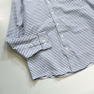 00's Brooks Brothers チェック オックスフォード ボタンダウン L/Sシャツ(ブルー)