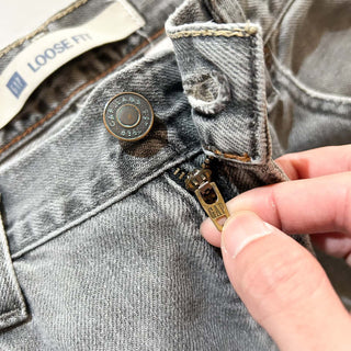 90's～00's GAP "LOOSE FIT" 先染め ブラック ストレート デニム パンツ