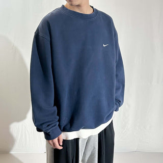00's NIKE ネイビー サイドスウッシュ スウェット シャツ