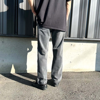 00's RUSTLER ストレート "フェード グレー" ブラック デニム パンツ(34×30)