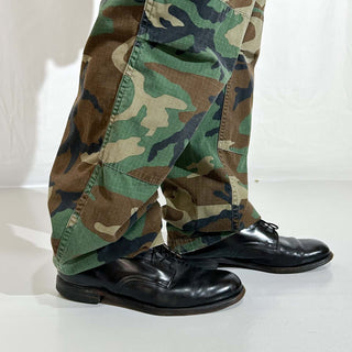 80's U.S.ARMY リップストップ ウッドランド カモフラージュ カーゴ パンツ(MEDIUM-LONG)