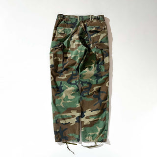 80's U.S.ARMY リップストップ ウッドランド カモフラージュ カーゴ パンツ(MEDIUM-LONG)