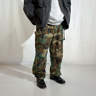 80's U.S.ARMY リップストップ ウッドランド カモフラージュ カーゴ パンツ(MEDIUM-LONG)