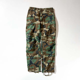 80's U.S.ARMY リップストップ ウッドランド カモフラージュ カーゴ パンツ(MEDIUM-LONG)