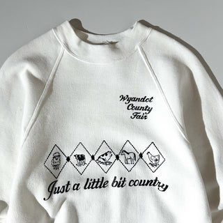 80's～90's "made in USA" SUPER WEIGHTS BY RUSSELL "just a little bit country" アニマル プリント スウェット シャツ
