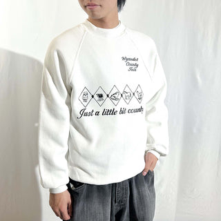 80's～90's "made in USA" SUPER WEIGHTS BY RUSSELL "just a little bit country" アニマル プリント スウェット シャツ