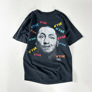 80's anvil "Nyuk, nyuk, nyuk!"  The Three Stooges Curly Howard コメディ プリント Tシャツ