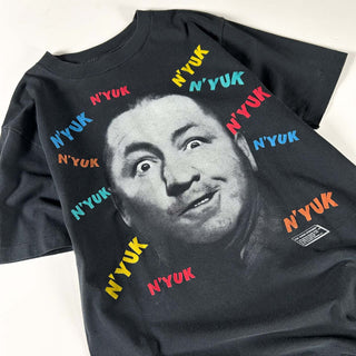 80's anvil "Nyuk, nyuk, nyuk!"  The Three Stooges Curly Howard コメディ プリント Tシャツ