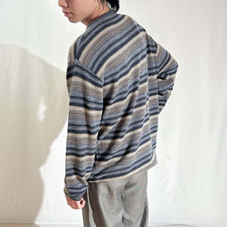 90's～00's "made in ITALY" Lord & Taylor メリノウール マルチボーダー ニット セーター