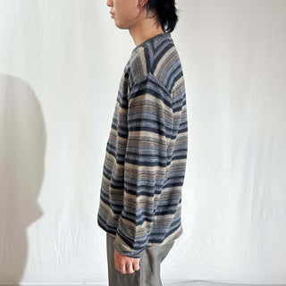 90's～00's "made in ITALY" Lord & Taylor メリノウール マルチボーダー ニット セーター