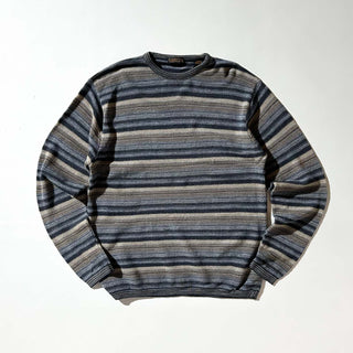 90's～00's "made in ITALY" Lord & Taylor メリノウール マルチボーダー ニット セーター
