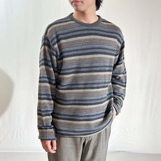 90's～00's "made in ITALY" Lord & Taylor メリノウール マルチボーダー ニット セーター