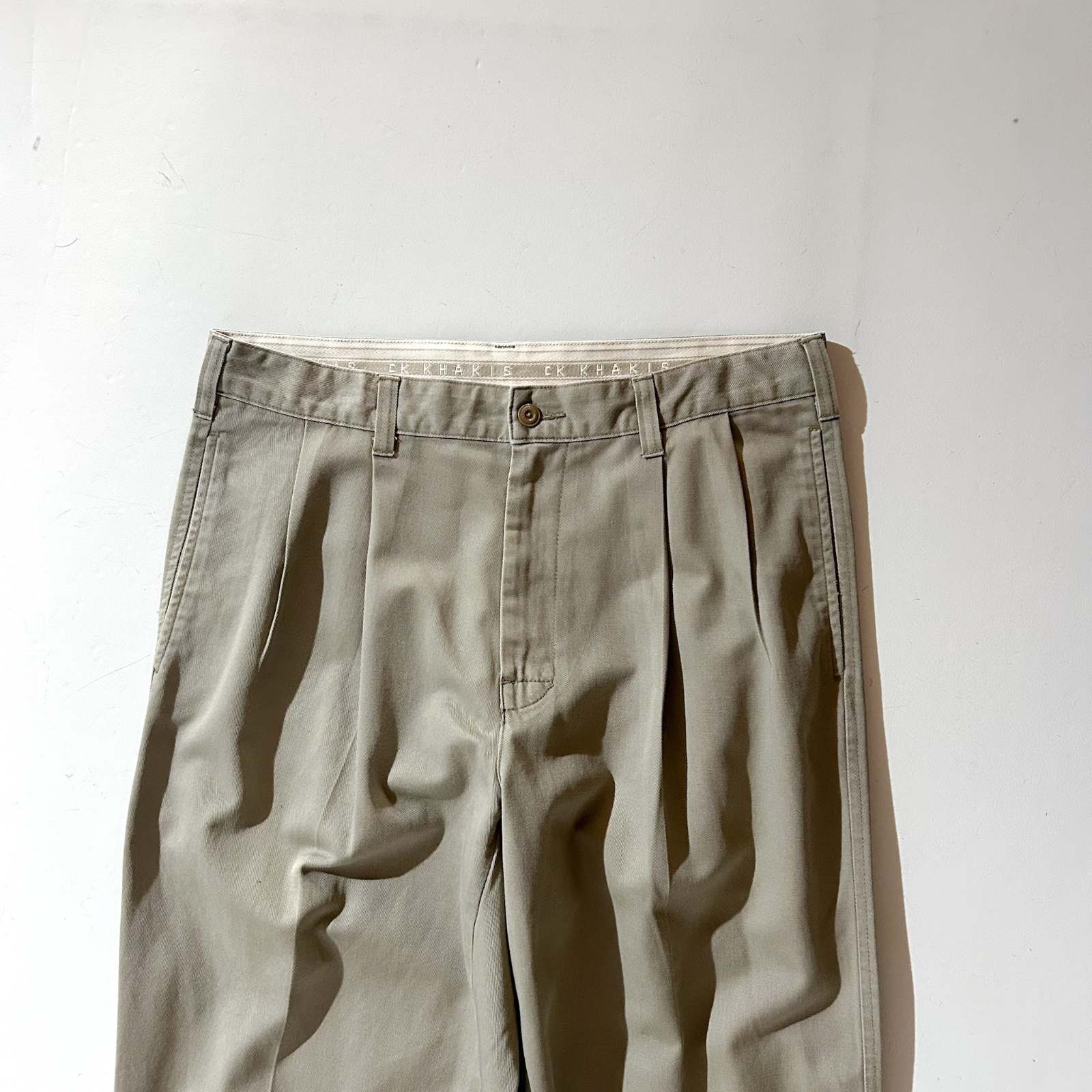 90's~ Calvin Klein Khakis カーキ 2タック チノ パンツ