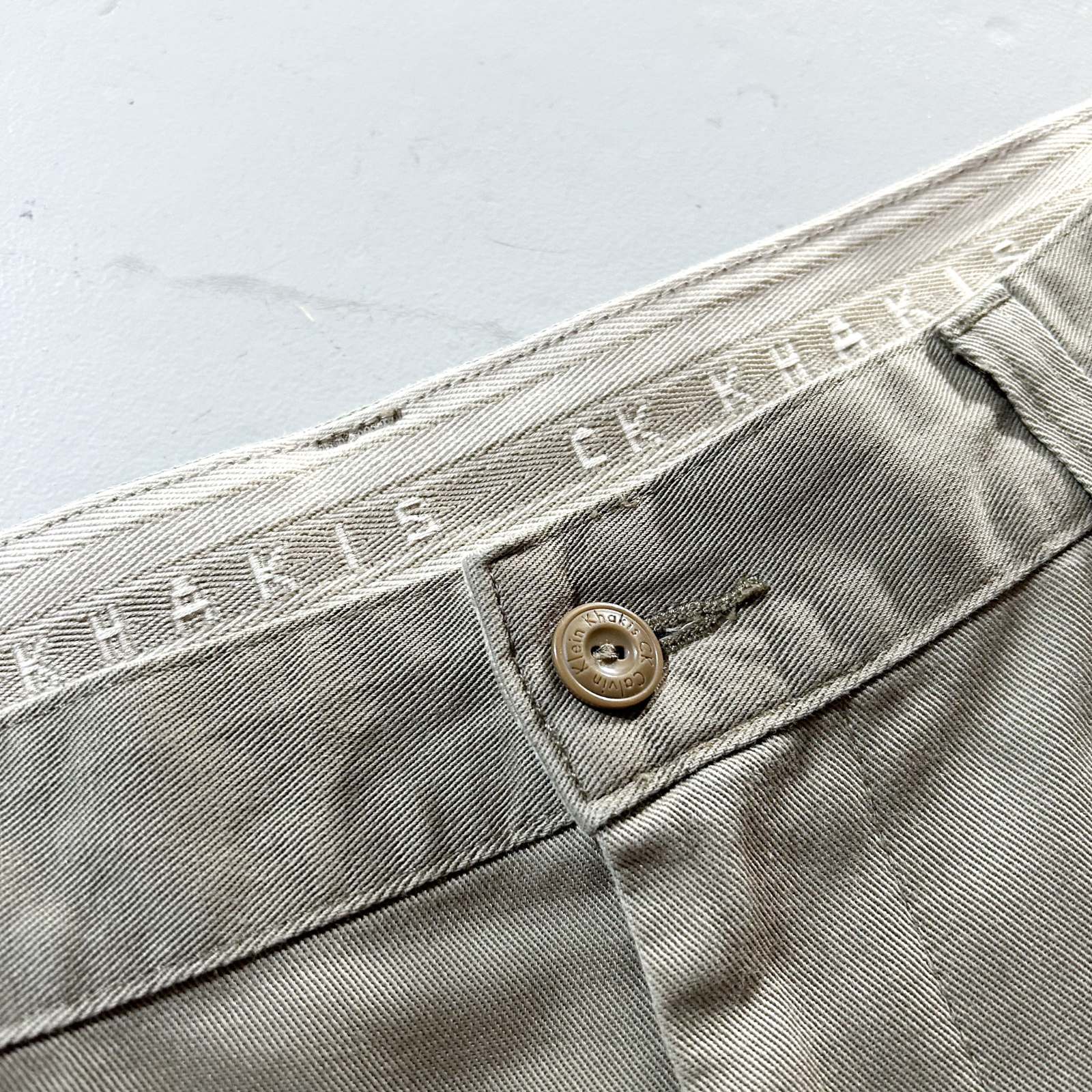 90's~ Calvin Klein Khakis カーキ 2タック チノ パンツ